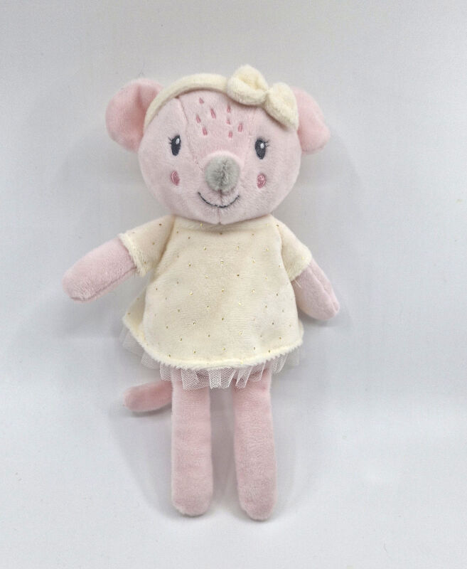  - peluche souris rose 25 cm 